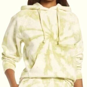 Reformation Jeans Green Tie Dye Pullover Hoodie Sz XS